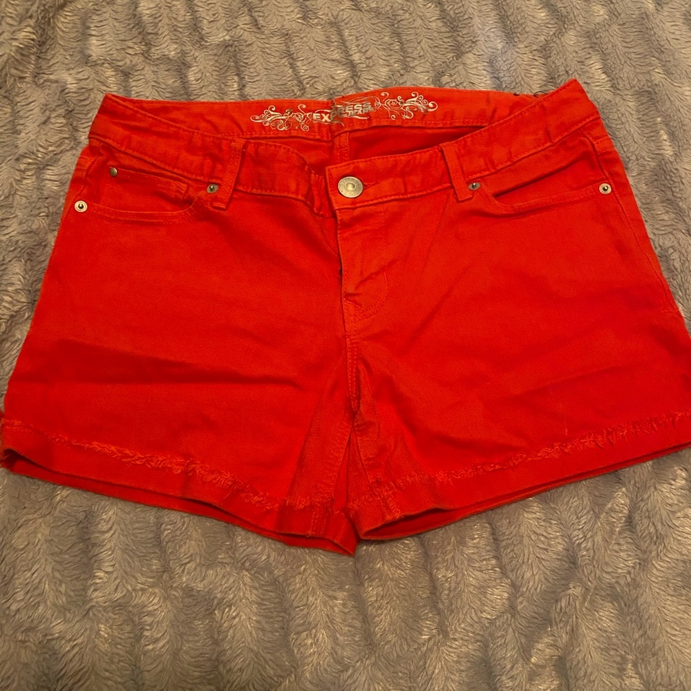 Express Frayed Hem Jean Short